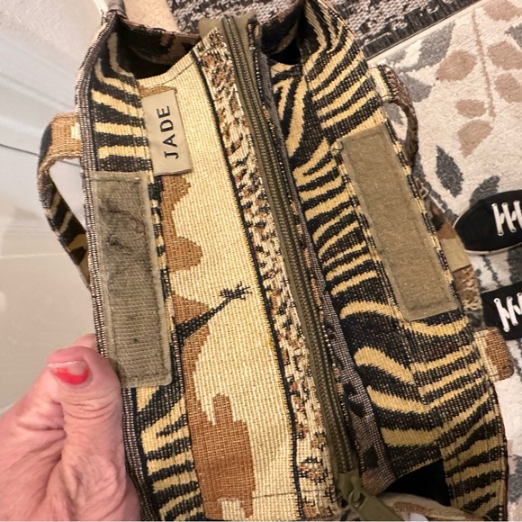 Tapestry Safari Purse / Tote Bag Animal Print Jade - Picture 11 of 11